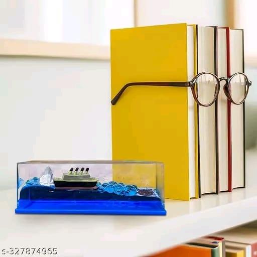 UNSKIABLE SHIP -Car Dashboard Amazonite Sailing Ship with White Floating Ice Berg Nautical Showpiece - The Quirky Essentials