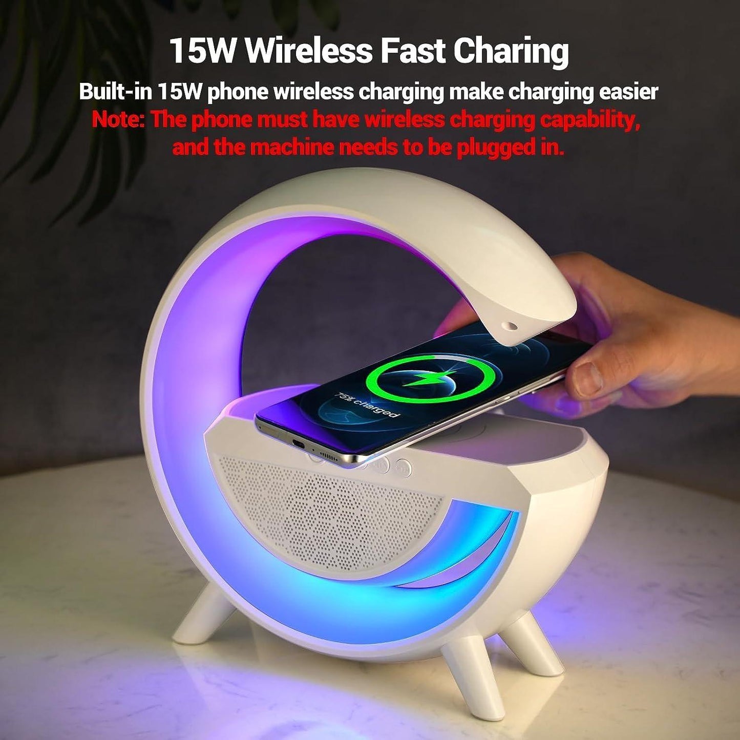 Wireless Charging Atmosphere Lamp with Bluetooth Speaker - The Quirky Essentials